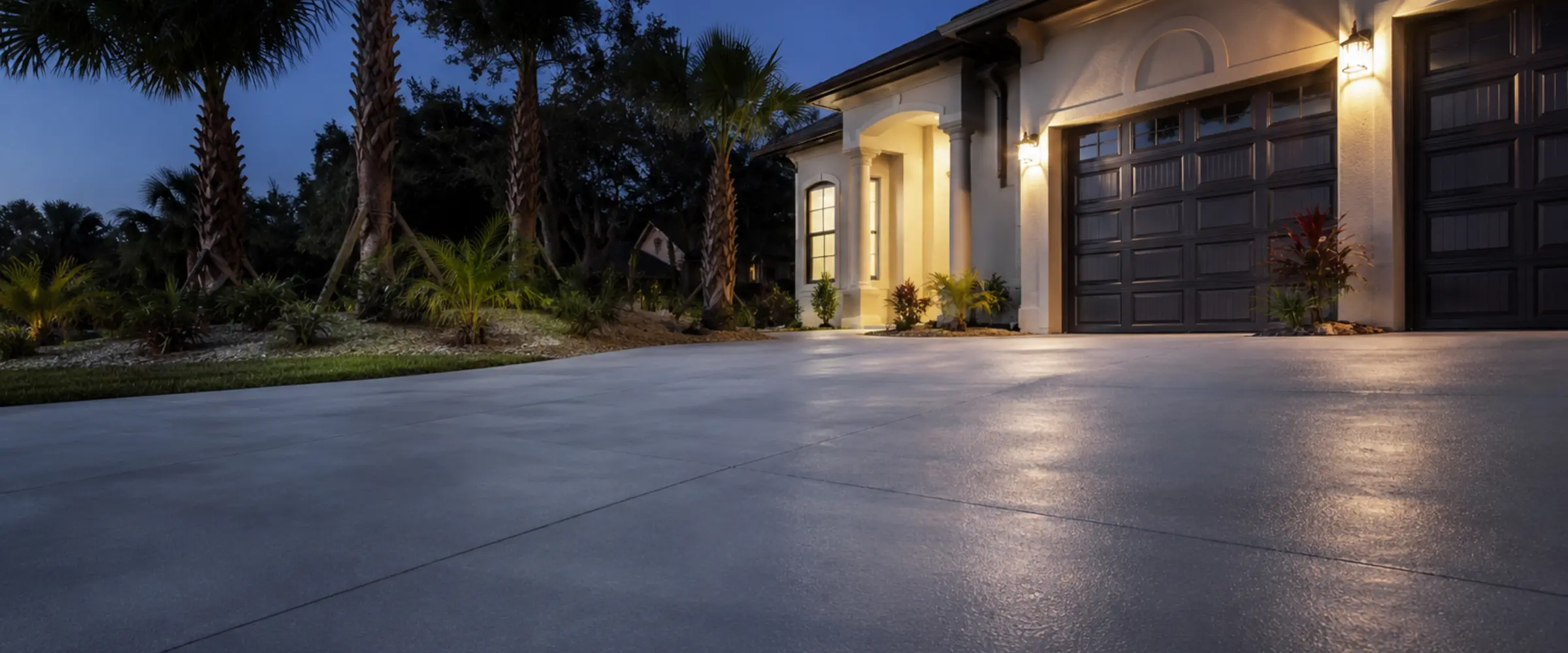 Finished concrete driveway in Lakeland, Florida